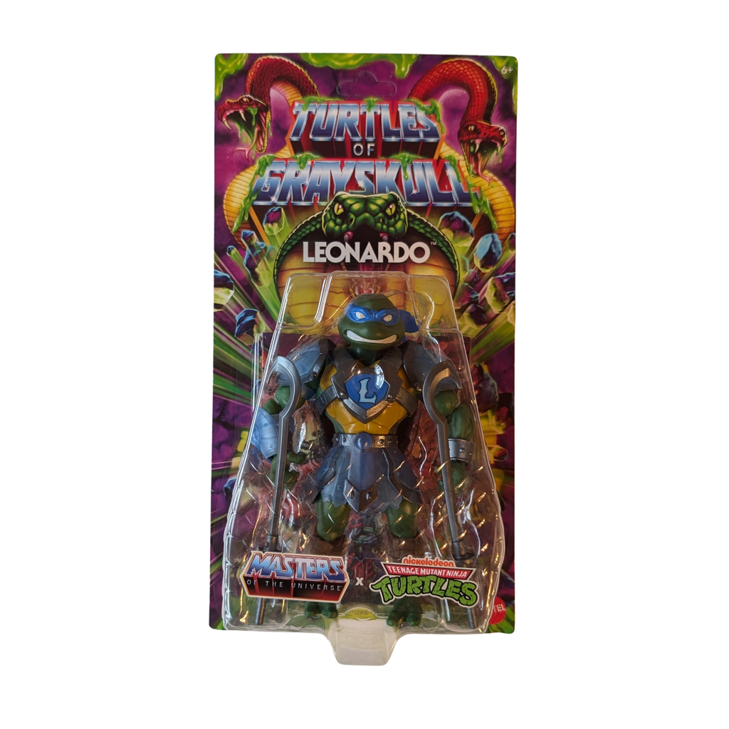 Mattel - Masters of the Universe – MOTU x TMNT: Turtles of Grayskull Figurine articulée - Leonardo - Neuf/Scellé - Figurine