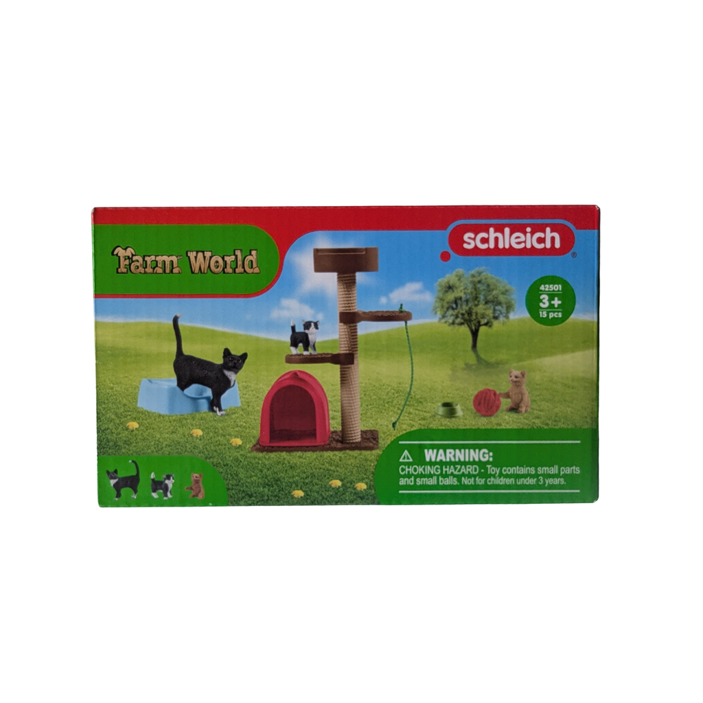 Schleich - Farm World - 42501 – Amuse-toi bien avec d'adorables chats – Neuf/OVP - Set de figurines