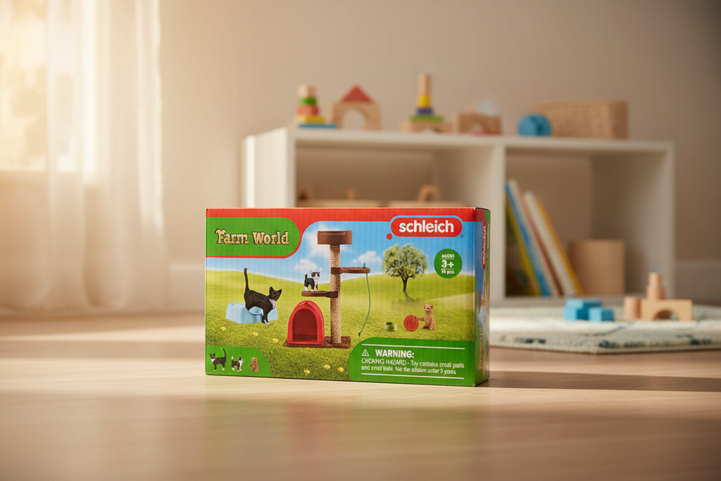 Schleich - Farm World - 42501 – Amuse-toi bien avec d'adorables chats – Neuf/OVP - Set de figurines