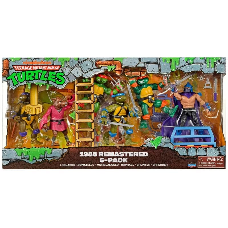Playmates - Teenage Mutant Ninja Turtles - 1988 Remastered - 6er‑Pack - Actionfiguren